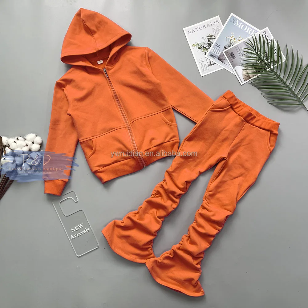 Shop 2022 Kids Girls Outfits Warm Zipper Jogger Sets