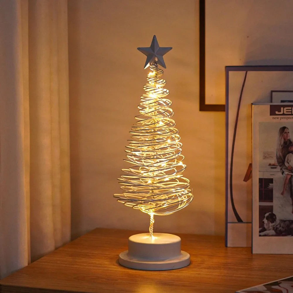 Beautiful Christmas Festival Tree Crystal Diamond Five-pointed Star Bedroom Living Room Decoration Ornament LED Lamp