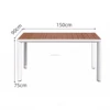 Faux wood grain aluminum top table