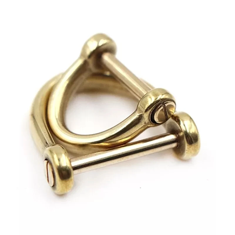 Brass Dring Shackle Clasp Buckle Car Keychain Ring Hook Screw Pin