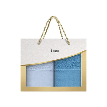 Wholesale custom hotel bath towels Coral velvet microfiber towel Gift box Gift towel set wedding souvenirs