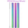 Arc-en-ciel 3 pailles + 1 brosse