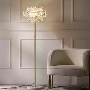 New Design Nordic Hotel Bedroom Bedside Indoor Decor Luxury Living Room Crystal Standing Table Floor Lamp