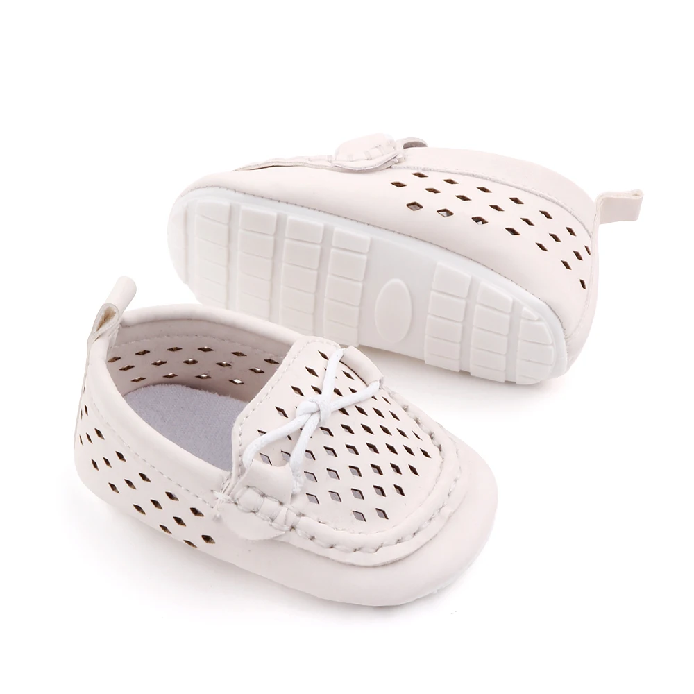 Baby Boys Girls Shoes PU Leather Hollow Breathable Infant Sneakers Soft Sole Moccasins Oxford Loafers Slippers supplier