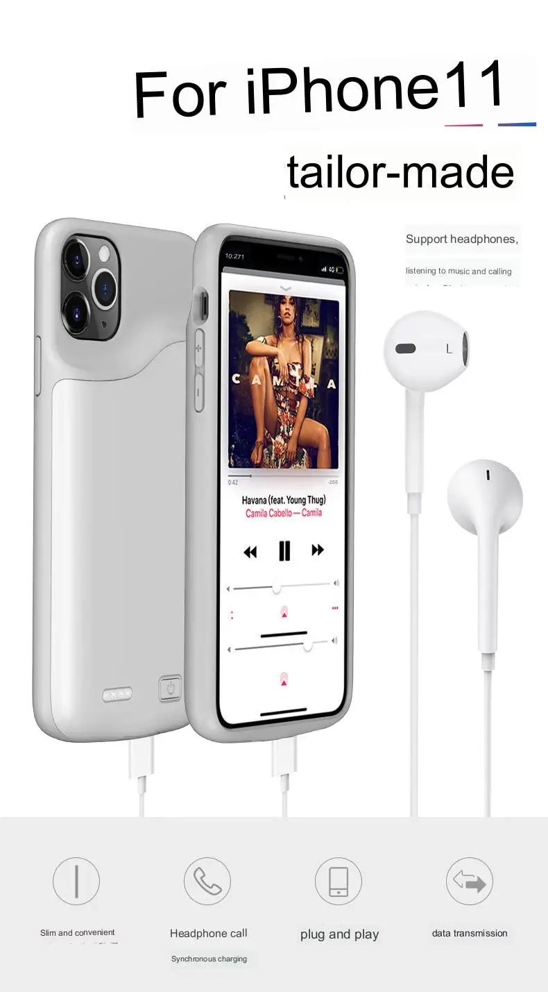 For Iphone X Best High Capacity Smart Charging Case 5500mah Battery