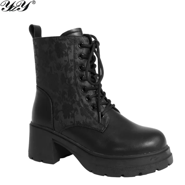 Wholesale YZY Women design and CLASSIC winter work boots with black microfiber leather