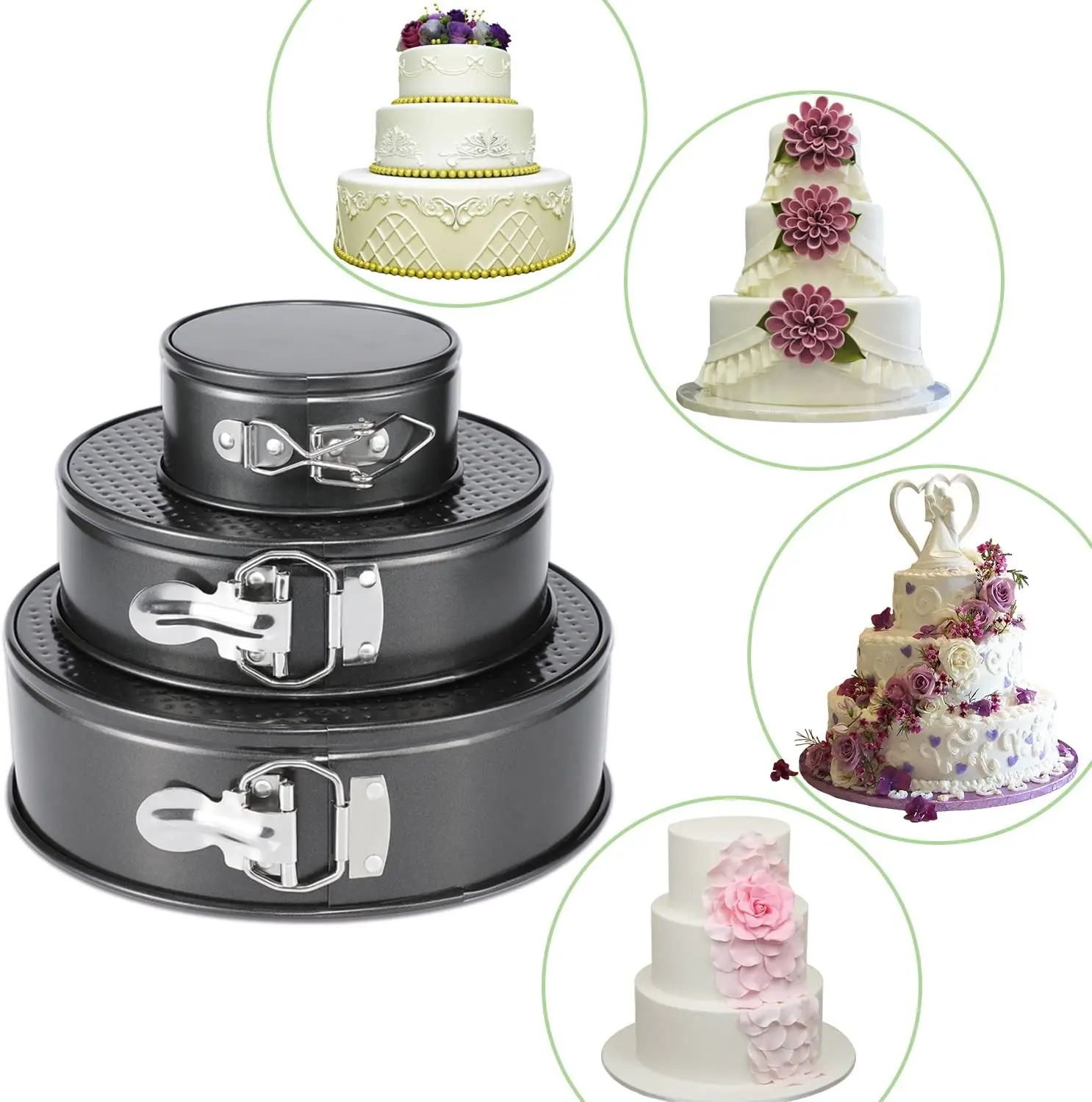 Winter Wonder Lane Silver 3-Piece Spring Form Cake Pan Set