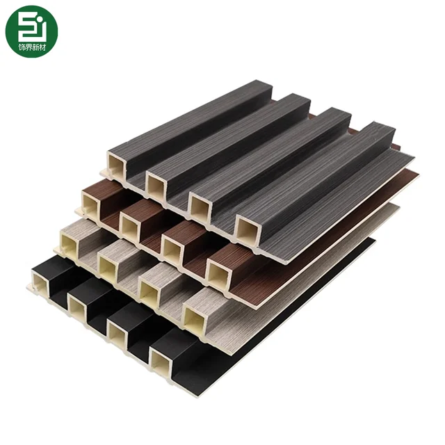 Moisture Anti-Static Outdoor Wall Panel Fireproof Soundproof WPC Wood Plastic Recessed Wall Decoration Home Hotel Graphic Design