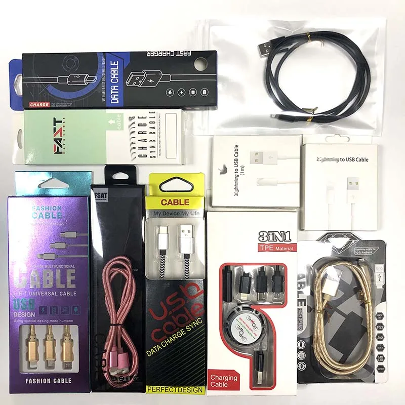 
 Индивидуальный USB-кабель для передачи данных, ПВХ упаковочная коробка для кабеля данных  