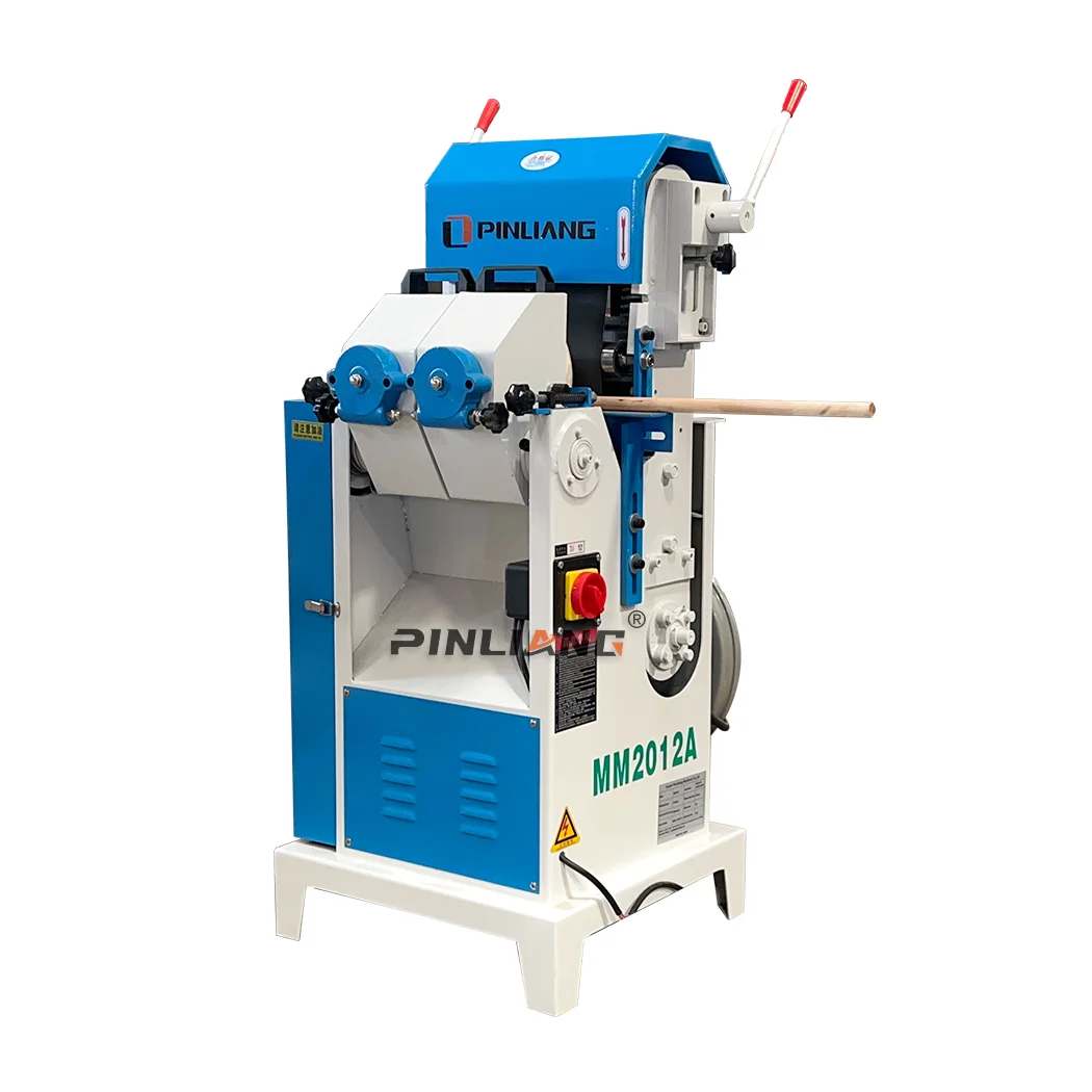 PINLIANG Double Belt Round bar Sander Wood Broom Handle Round Rod Making Machine Wood Stick Sanding Machine