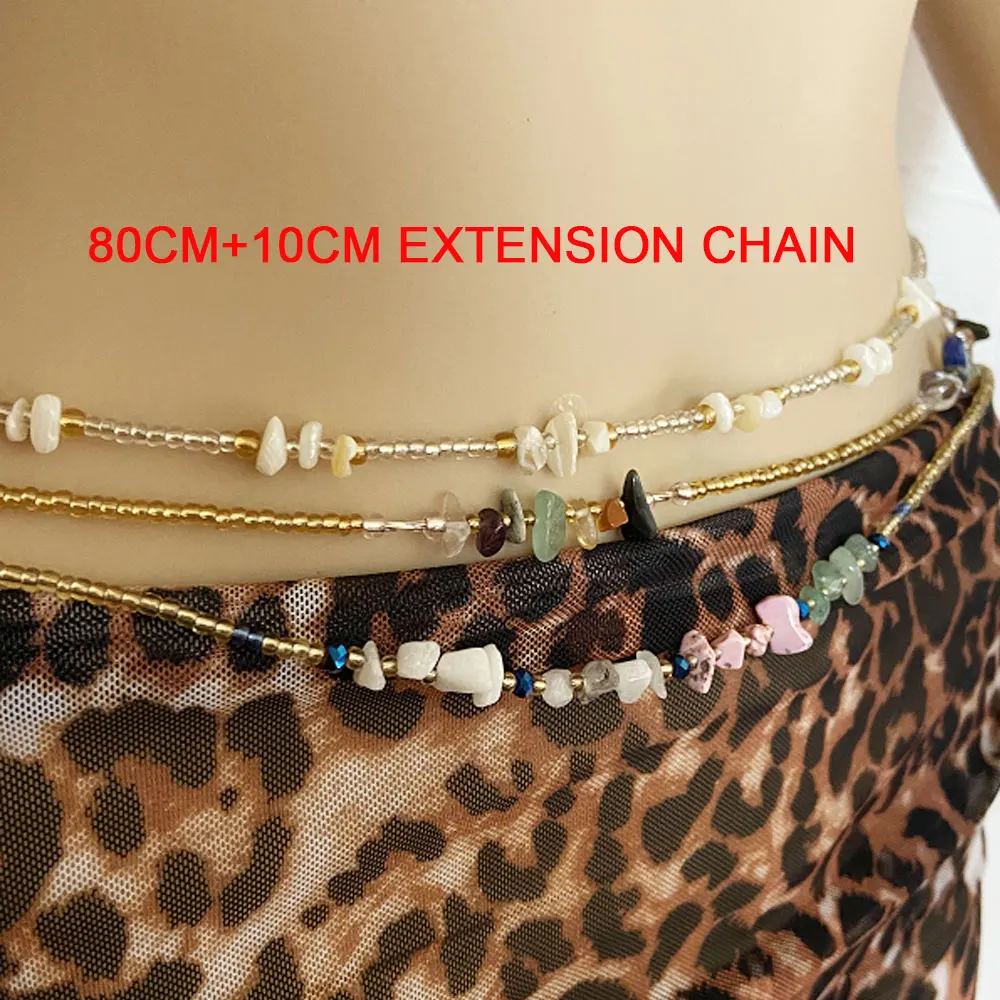 weight loss african natural stone spiritual crystal vintage waist beads with clasp closure belly chain body bulk jewelry women