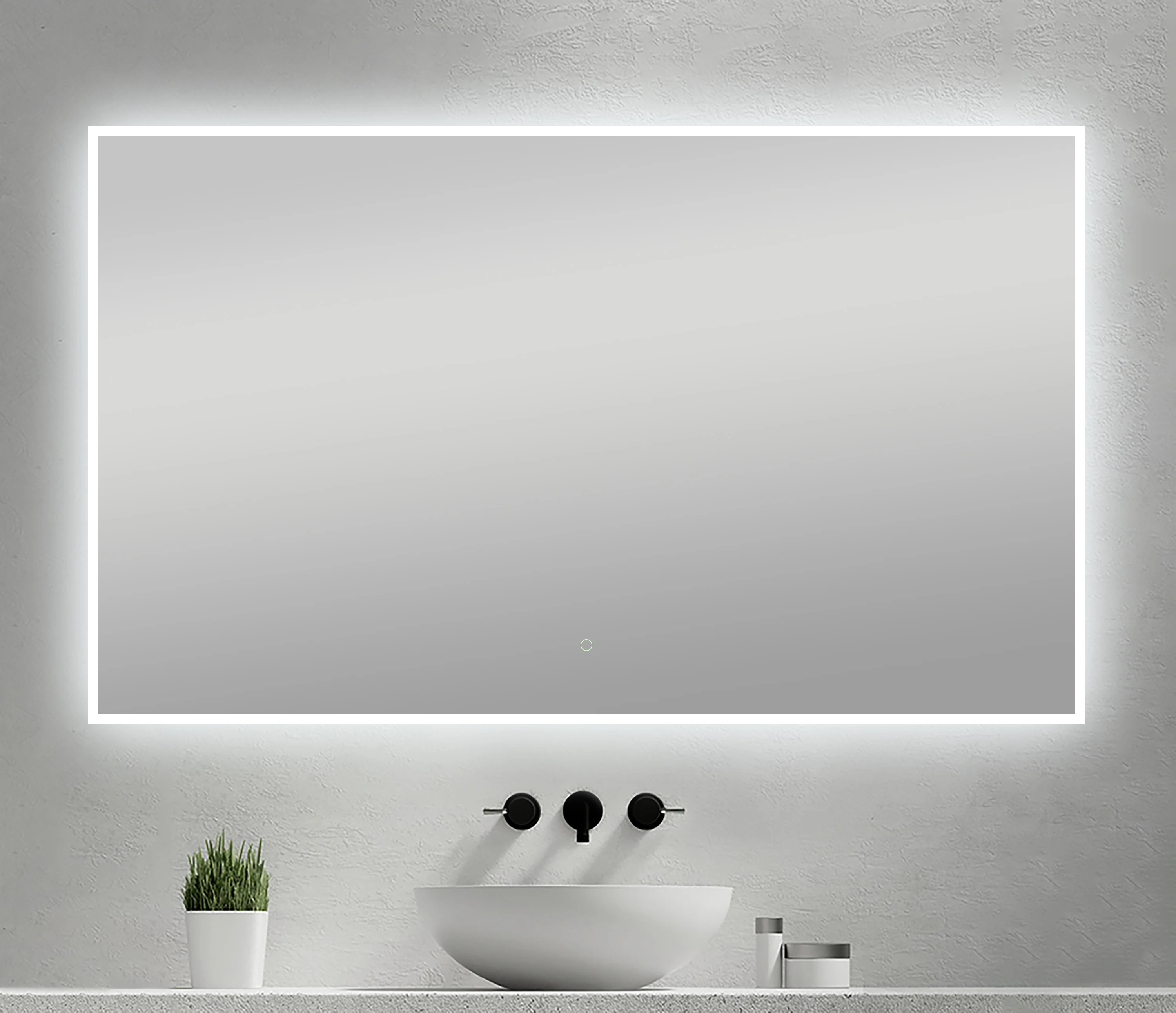 Horizontal and vertical hanging wall mounted mirrors modern bathroom furniture rectangle shaped LED smart mirror