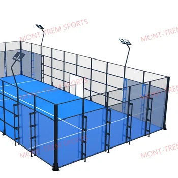 Classical  Full 4m High Panoramic Professional Padel Court Steel Frame High Quality Padel Tennis Court