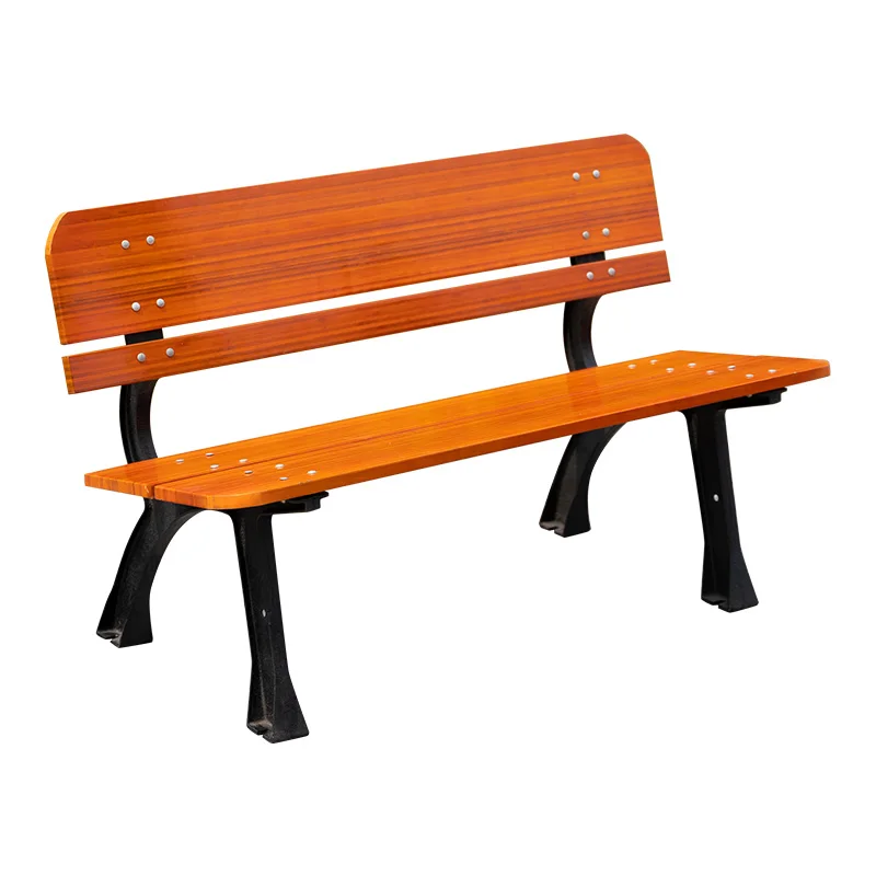 High Quality Solid Bamboo Wood Outdoor Bench Cast Iron Park Chair for Garden Patio Hotels and Outdoor Furniture