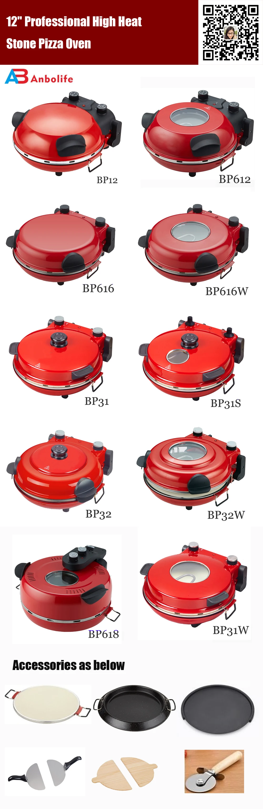 Indoor 12inch Stone Outdoor Pizza Oven For Sale Portable Stainless