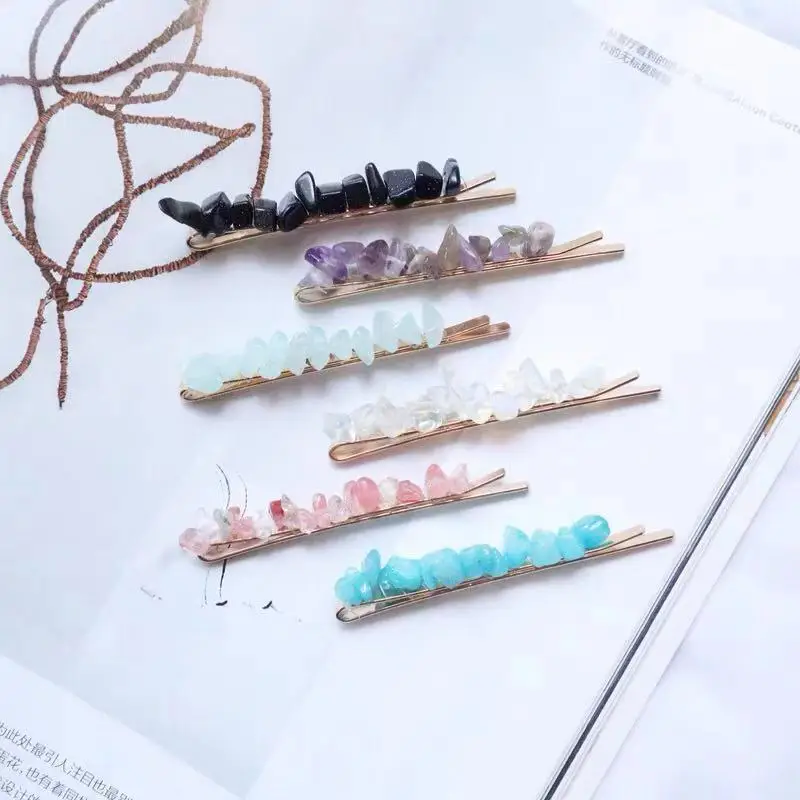 Заколка для волос из натурального стекла