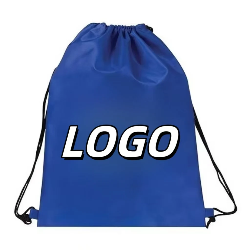 High Quality Polyester Draw String Custom Recycled Sports Backpack Gym Bag Waterproof  Logo Promotional Fitness Drawstring Bags