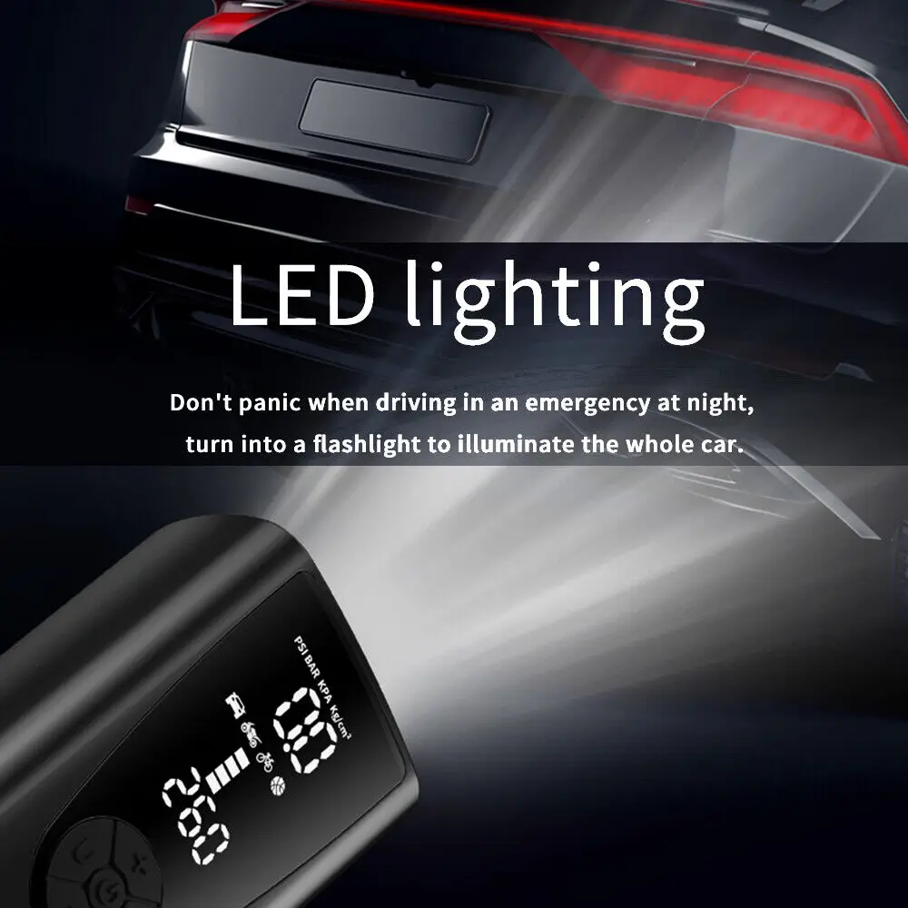 Multifunction Car Jump Starter with air Compressor Pump 16V 8000mAh Wireless Charger Car Jump Starter Battery Power Bank