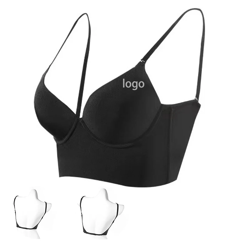 Ladies Deep U Shape Push up Backless Bra With Straps Underwire Low Cut Convertible Sexy Beautiful Low Back Bras Backless