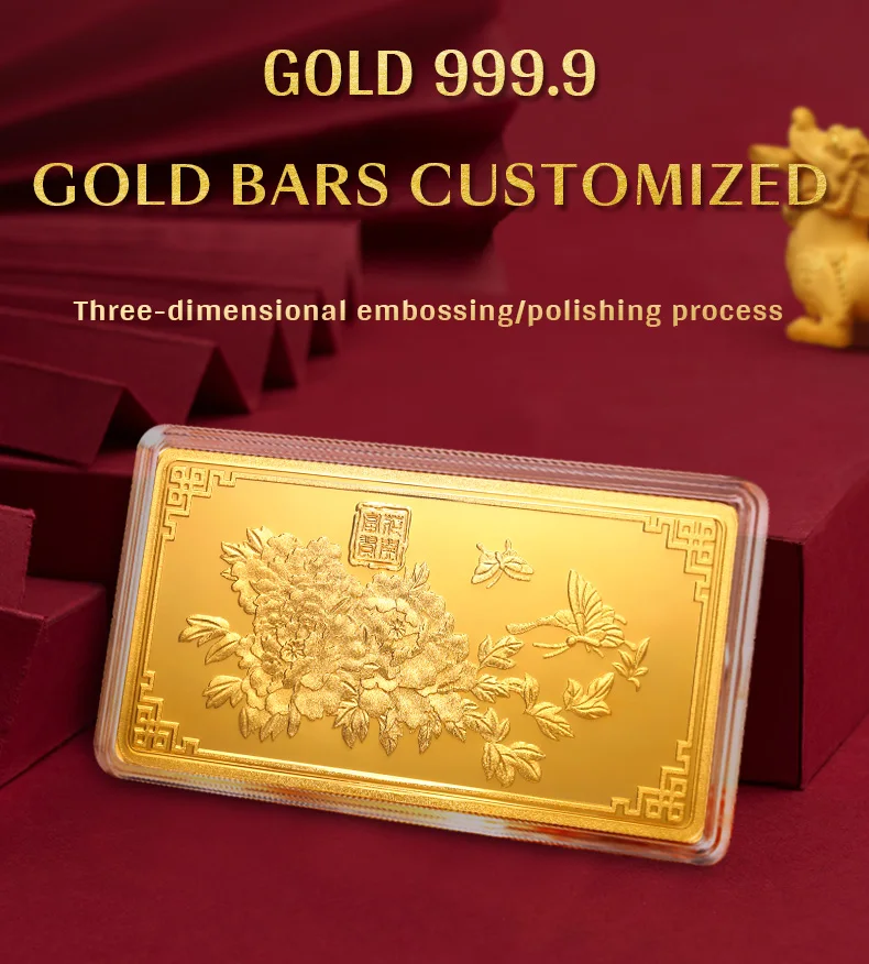 Customized Gifts Gold Bar Wholesale Raw Gold Processing Full Gold 999