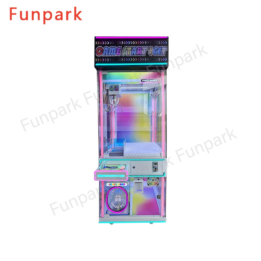 Funpar Commercial LED Claw Crane Toy 1-Year Warranty Coin Operated Doll Machine Game with Prize Vending factory