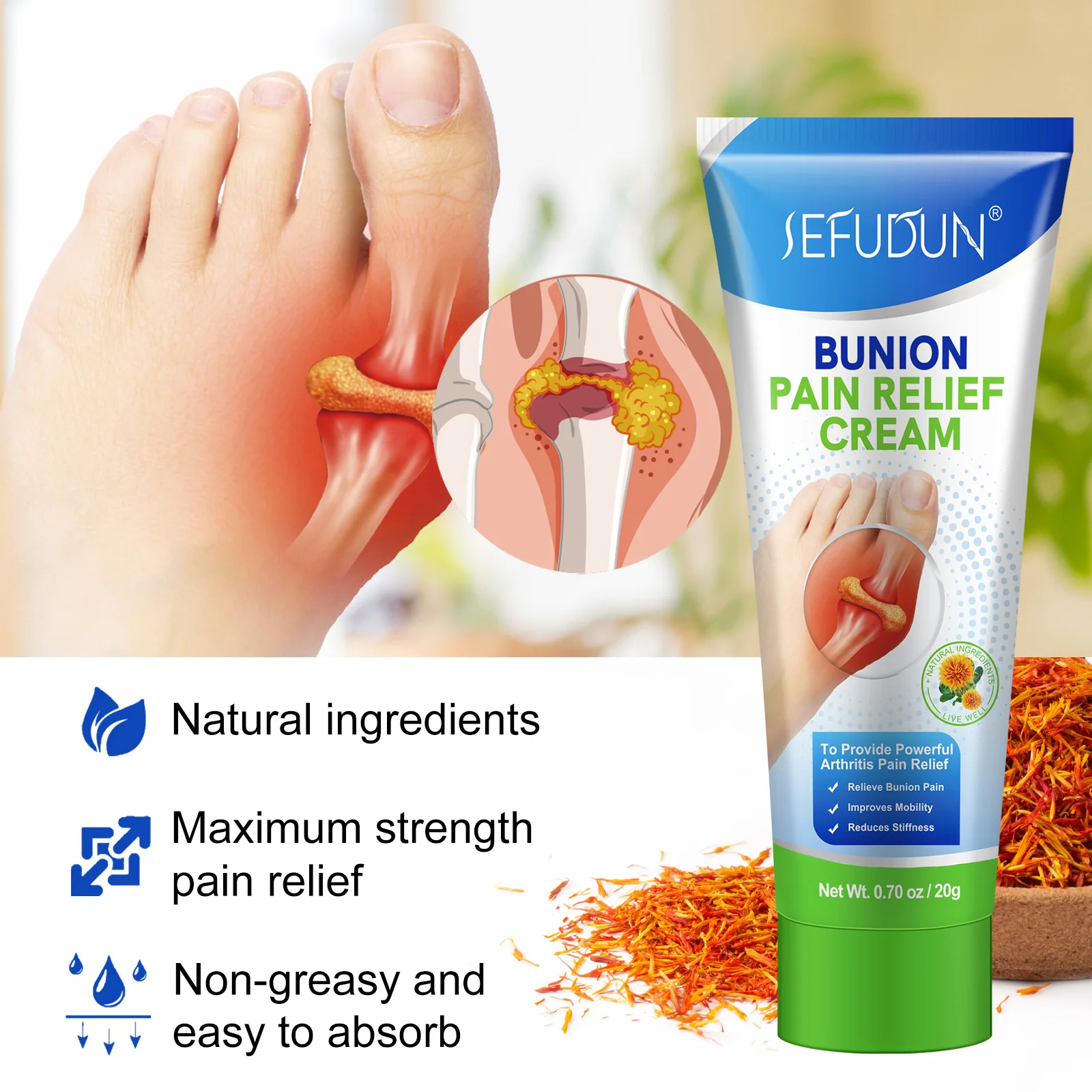 Joint Toe Pain Relief Stiffness Inflammation Treatment Arching Bunion Pain Relief Ointment Arching Pain Bunion Relief Cream