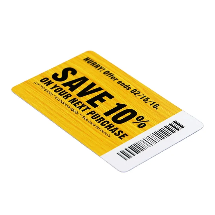 Free Design Plastic Loyalty Card with Barcodes for Supermarket