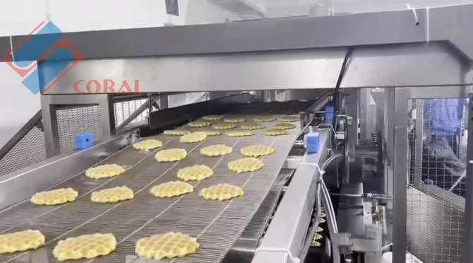 Industrial Commercial Factory Price Waffle Production Line Baking Automatic Waffle Making Machine
