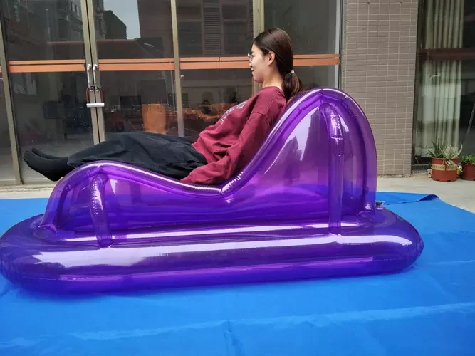 Custom PVC Transparent Advertising Inflatable Lounger Air Sofa Chair