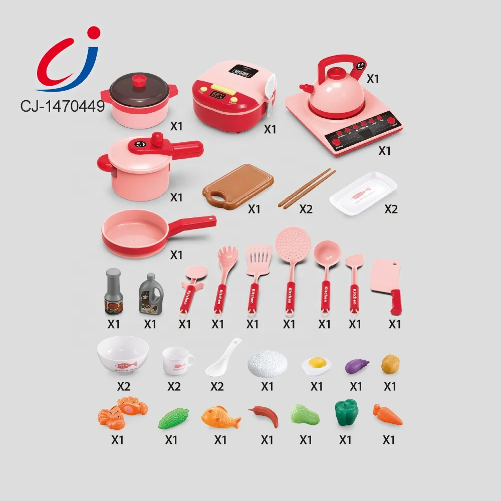 Имитация кухонной утвари Chengji для ролевых игр, комплект для ролевых игр, детские пластиковые игрушки для готовки