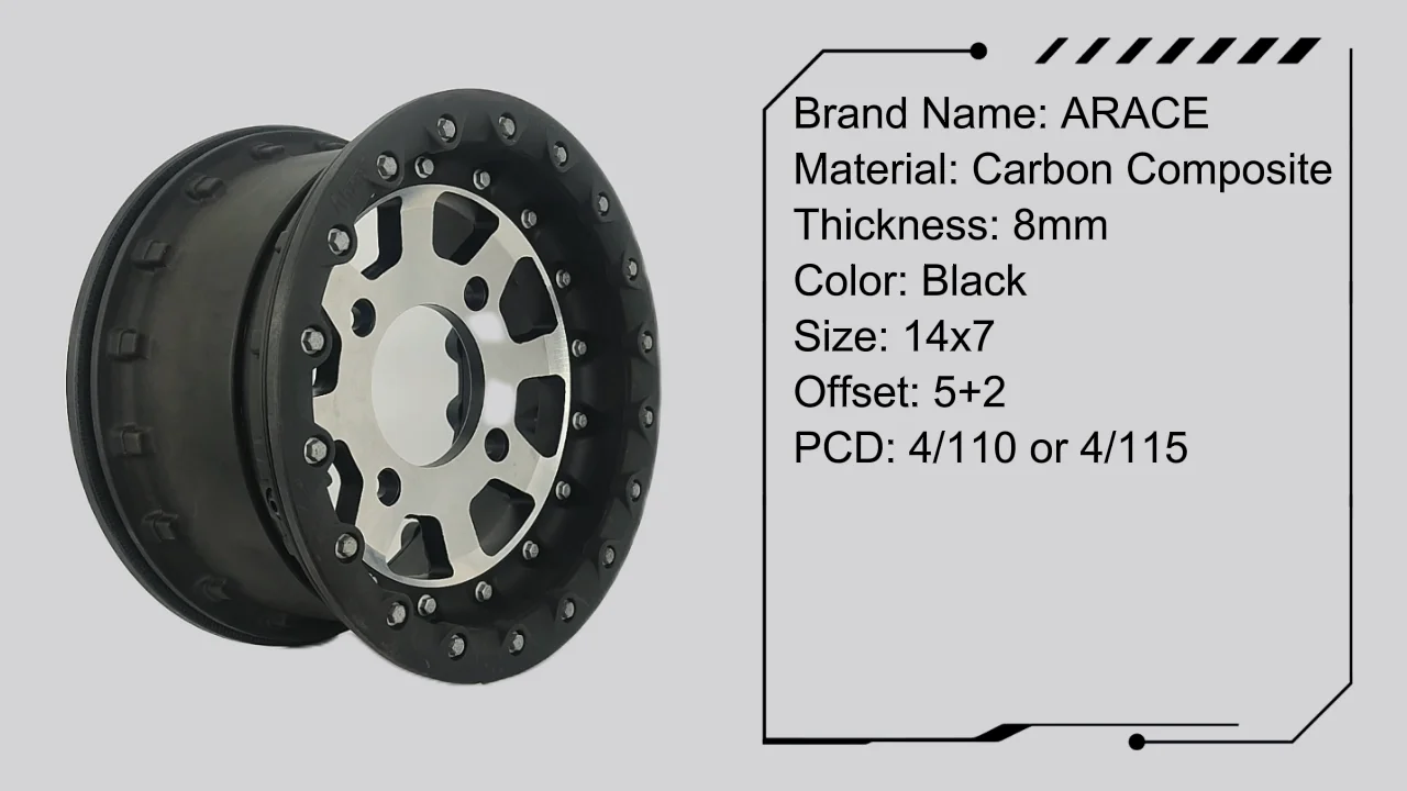 Arace Atv Utv Beadlock Wheel Double Bolt Pattern Front Rear Atv Utv