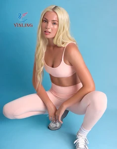 Fitness Set Leggings De Yoga Workout Sets for Women v Cut Spandex High Waisted Leggings Active Yoga Set