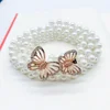 white Double butterfly-Gold