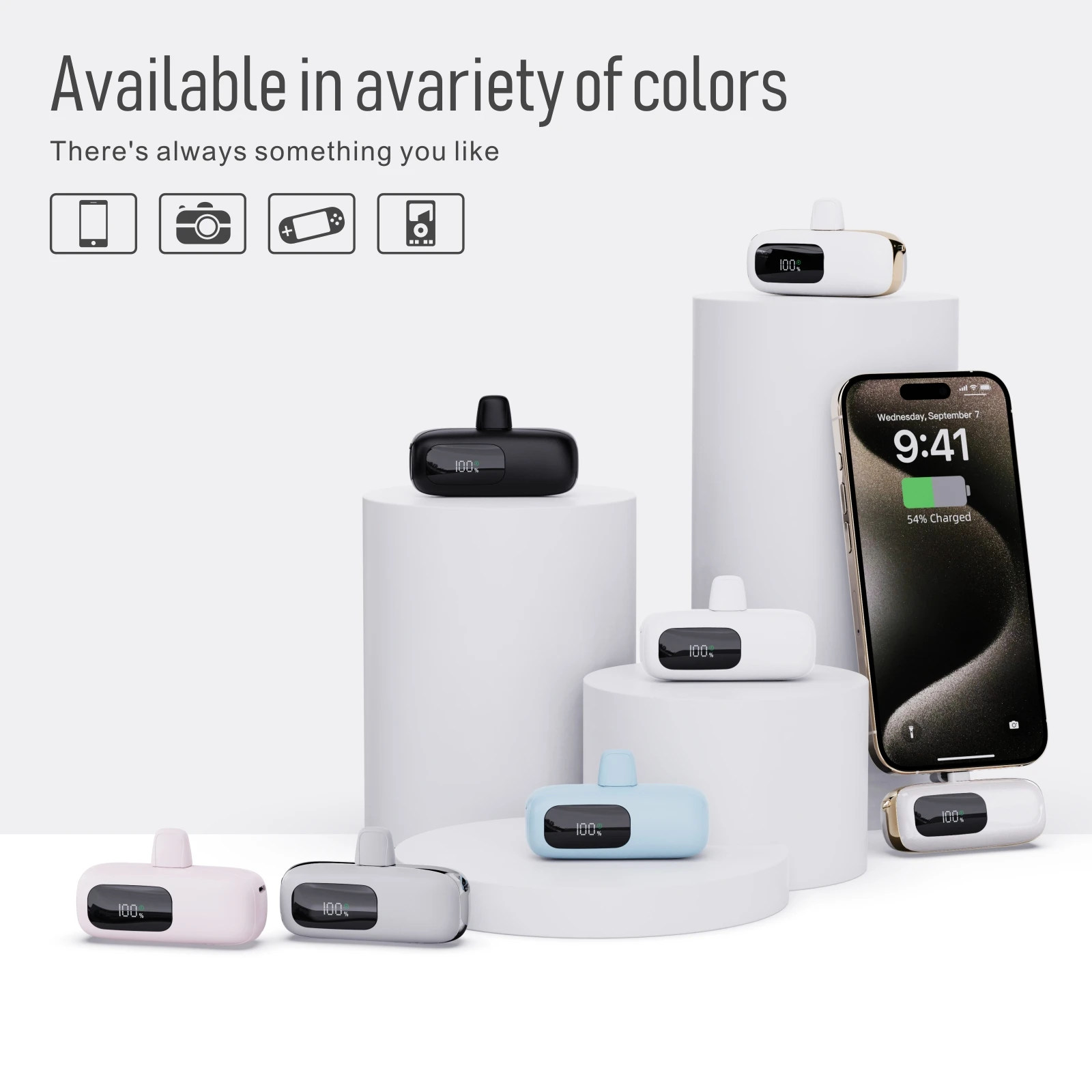 New Mini Capsule Charger Power Bank Micro Usb Type C 5000 MAh Portable Battery Charger for Mobile Phone Charging Power Banks