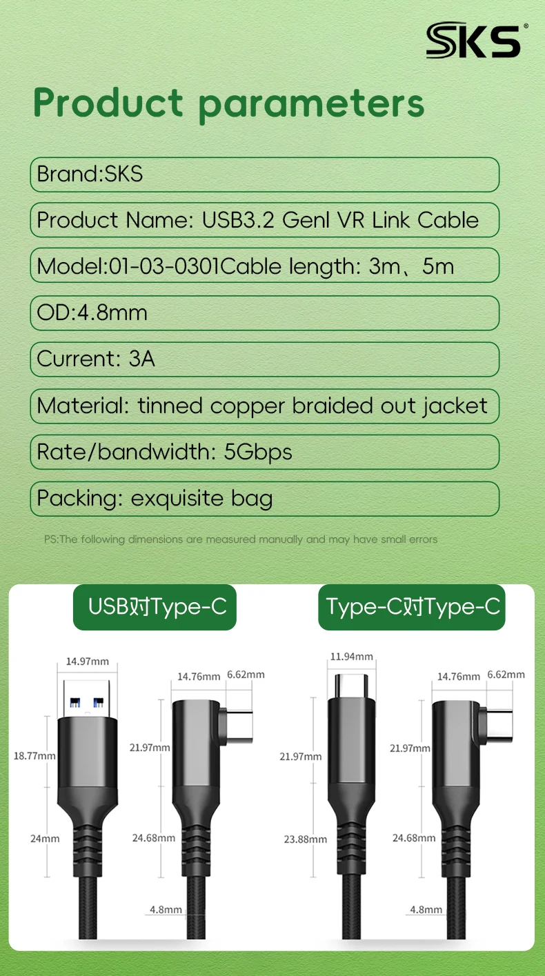 USB Type C Cable 1M 2M Nylon Braided 90 Degree 60W Fast Charging 5Gbps Data Transfer For For 2 3 MacBook IOS Computer_voghion.com