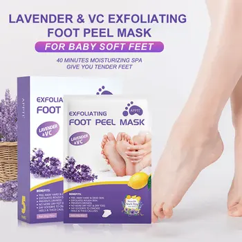 Natural soft tender deep cleaning homy dead callus skin prevent dry rough cracked skin lavender VC exfoliating foot peel mask