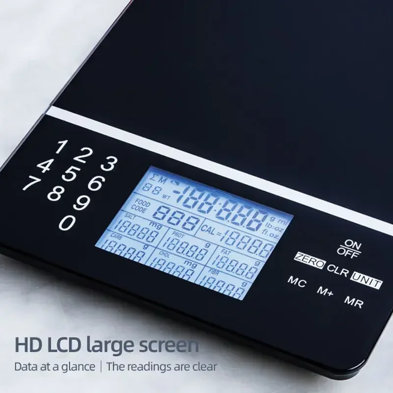 CE Digital Kichen Scale 5kg Nutritional Calculator Food Grade Tempered Glass Food Scale Nutrition Food Scale