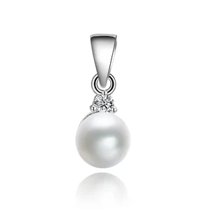 Poliva Simple Fashion 925 Sterling Silver Jewelry Pendants 3A Cubic Zirconia Freshwater Pearl Pendant
