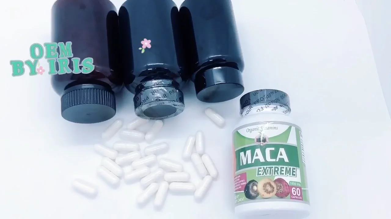 Maca Root Capsules Extract Supplement Strong Energy Black Maca Powder Pills For Male Private