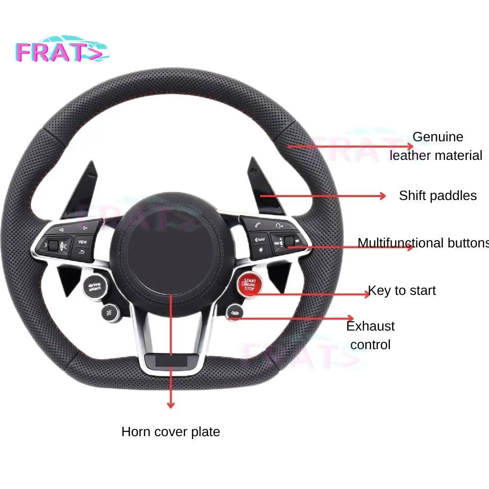 Custom Leather Steering Wheel For Audi A3 A4 B9 A5 Rs3 Rs4 Rs5 S3 S4 S5