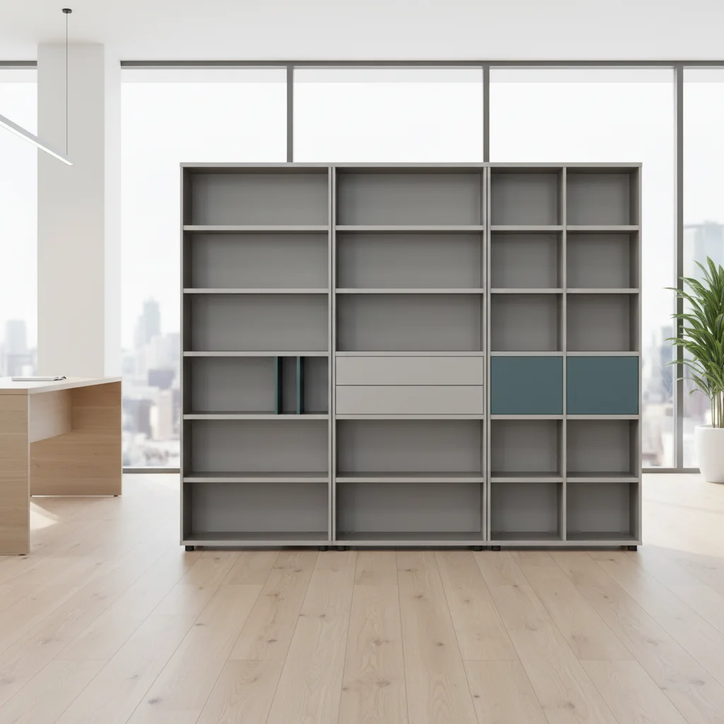 Premium Office File Cabinet with Combination Drawers and Doors Space Management Solution Featuring Aluminum Trim 6