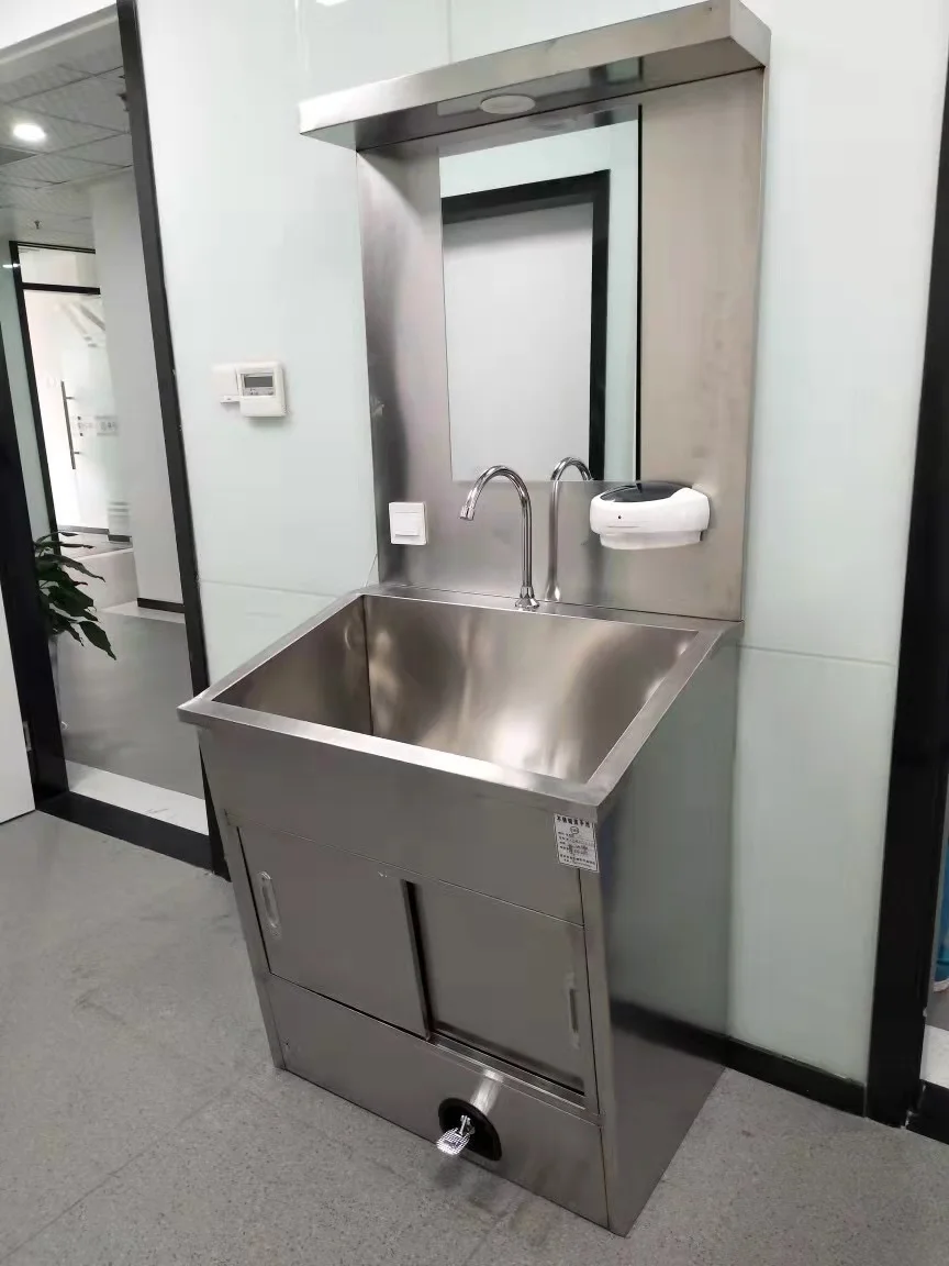 Medical Surgery Scrub Stainless Steel Single Sink Hand Washing Sink factory