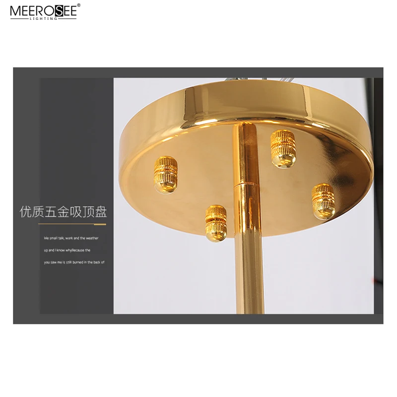 MEEROSEE Creative Restaurant Pendant Lamp Loft Lobby Hanging Lamp Gold Iron Pendant Light MD86756