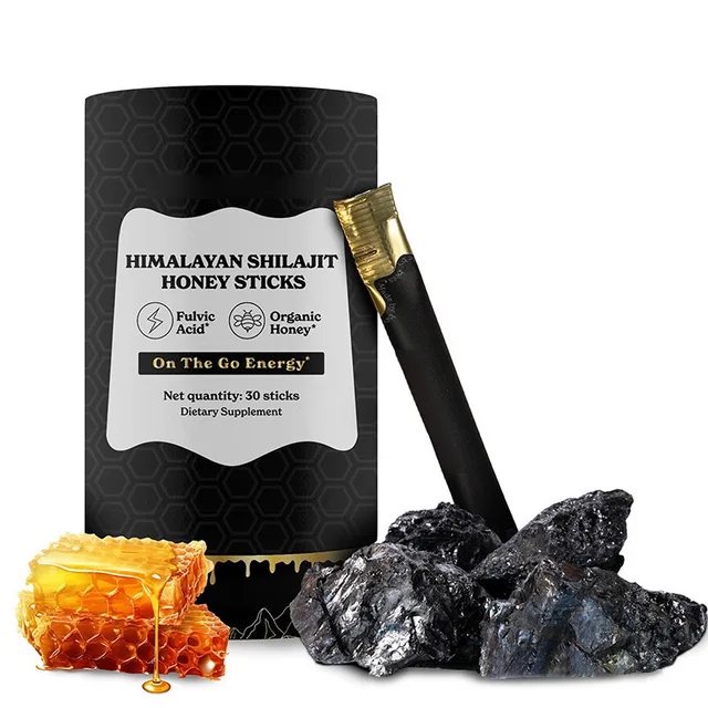 OEM Pure Shilajit Honey Sticks Pure Himalayan Shilajit With Organic Manuka Honey 85+ Trace Minerals