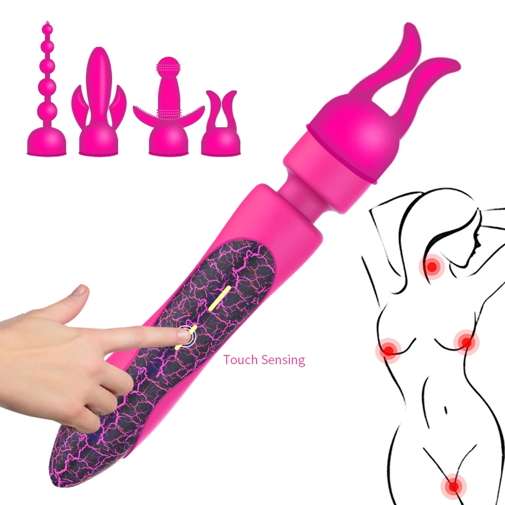 New Arrival 10 Speed Inductive Touch LED Magic Vibrator Massager Wand Sex Av Vibrator Adult Sex Toys Woman Vibrator