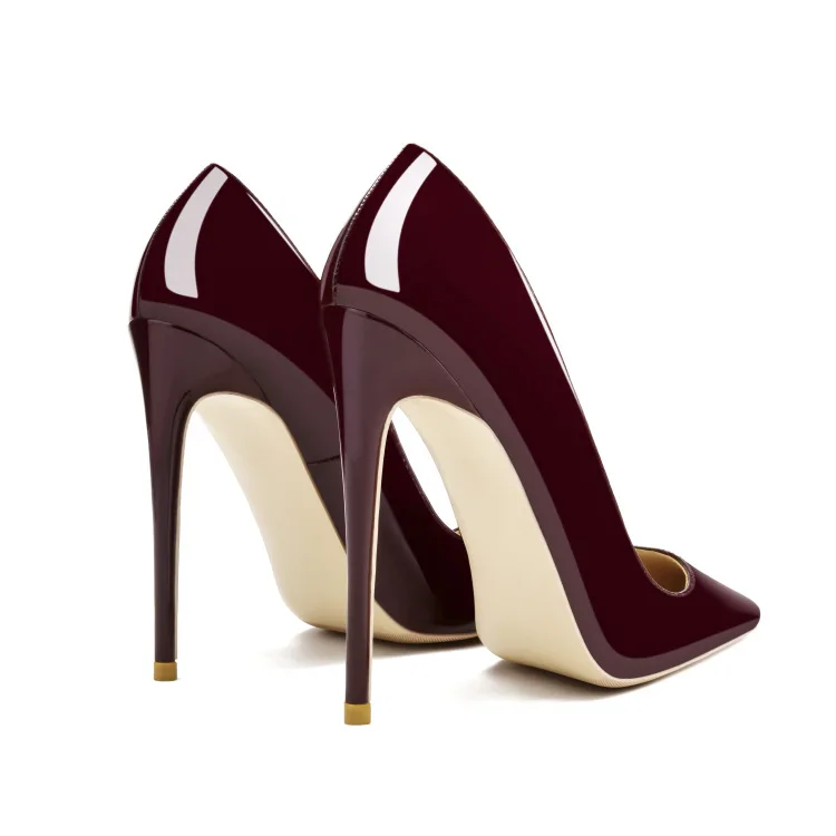 For Busy Girl TC1010 Woman's Red Wine Stiletto Heels Sandals Fashionable Pointed Toe Pumps for Summer Autumn Big Size Women's Sh
