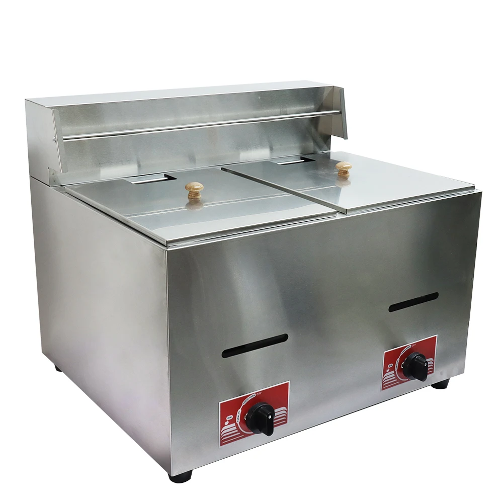 Wholeprice Commercial  6L+6L Double Tank Gas Deep Fryer  For Sale supplier