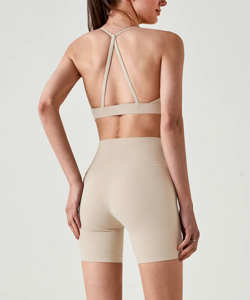 Halter Triangle Back Breathable High Support 100% Nylon Yoga Bra Small Camisole Sports U preview