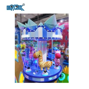 New Arrival 6-Seater Mini Merry-Go-Round Horse Fantastic Zebras Carousel Coin Operated Game Machine for Kids Made of Metal 220V