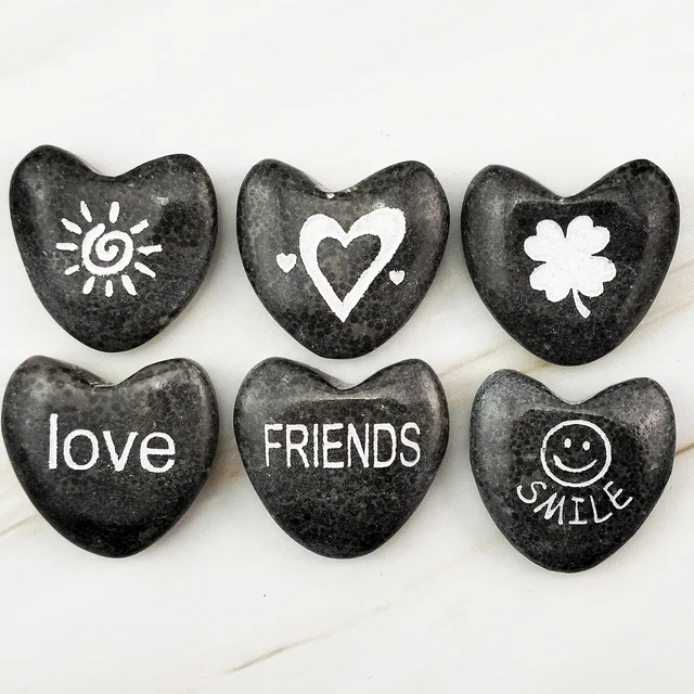 Hot Selling Customized Stone Heart With Engraving For Holiday Decoration Accept small orders Factory Direct